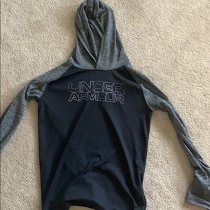black and gray athletic hoodie